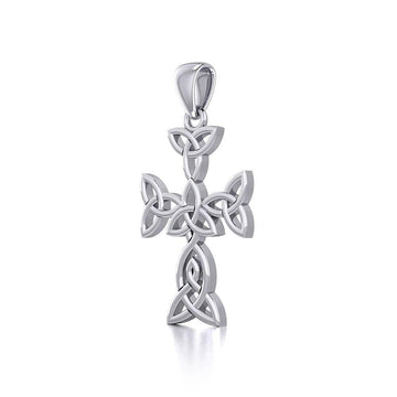 Celtic Triquetra or Trinity Knot Cross Silver Pendant TPD5815 - Jewelry